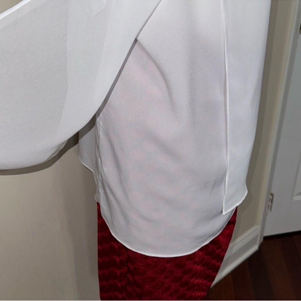 Db M White Sheer Split Back Lightweight Polyester… - image 8